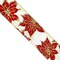 Designer’s Shop WR 63-5213 Red Poinsettia on White Wired Edge Ribbon – 2.5" x 10 Yards – Christmas Floral Glitter Accent
